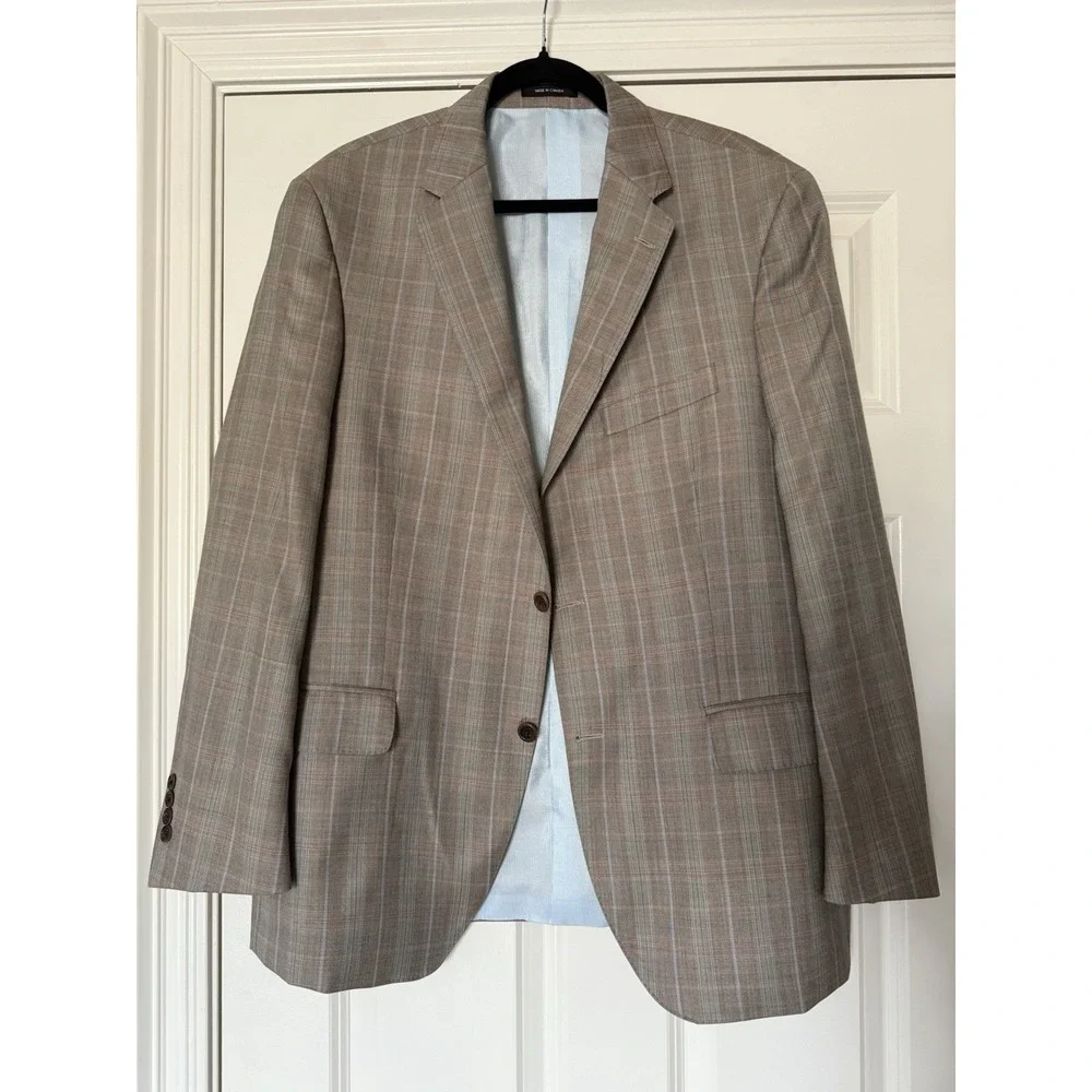Empire Montreal For Perlis Blazer Mens 44R‎ Plaid Wool Sport Coat Jacket Canada